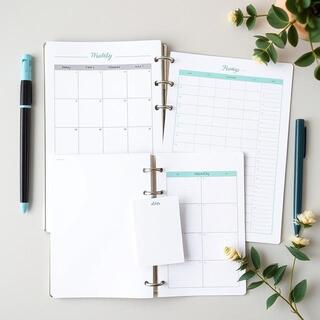 Weekly planners with clean grid layouts