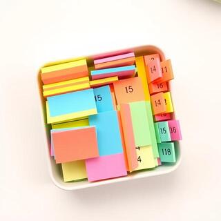 Sticky tabs forming a color-coded index