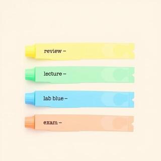 Pastel highlighters arranged by context colors
