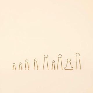 Brass clips in multiple sizes