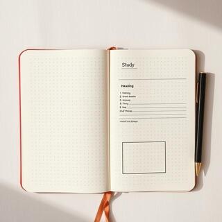B5 dotted spread with sketched layout blocks