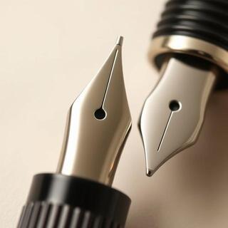 EF, M, and B fountain pen nibs close-up