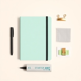 Starter study kit with notebook, pen, and tabs