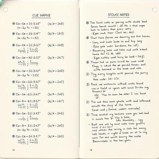 Two-column layout with margins for cues