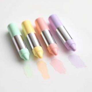 Pastel highlighters in a row