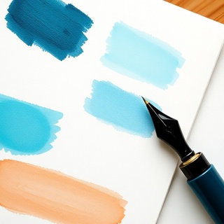 Fountain pen swatches with shading