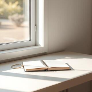 Notebook under soft window light