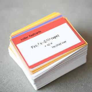 Flashcards stacked with color headers