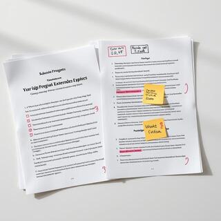 Past papers annotated with notes